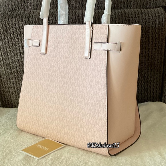 FINAL PRICE‼️ NWT Michael Kors Carmen Large NS Tote Dark Powder Blush - Picture 7 of 17